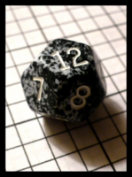 Dice : Dice - 12D - Black and White Speckle with White Numerals - Ebay July 2010